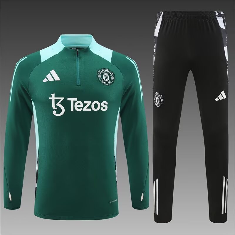 2024/25 Manchester United Green Thailand Tracksuit Uniform-801