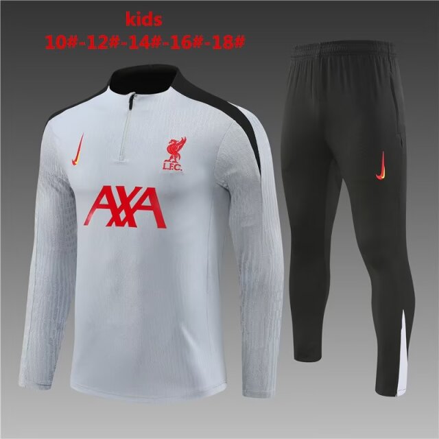 Player Version 2024/25 Liverpool Gray Kids/Youth Soccer Tracksuit-801