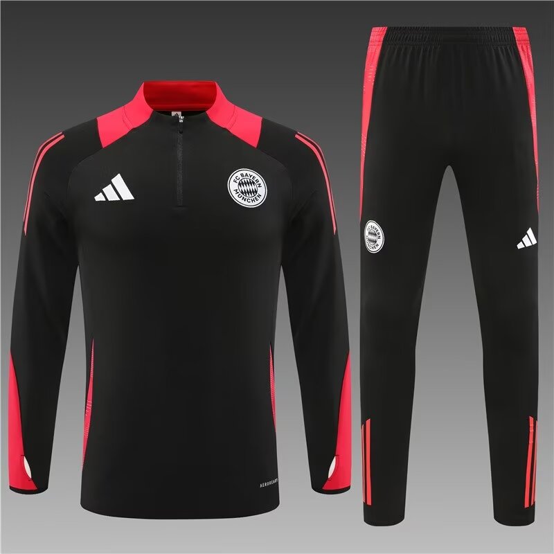 2024/25 Bayern München Black Thailand Soccer Tracksuit Uniform-801