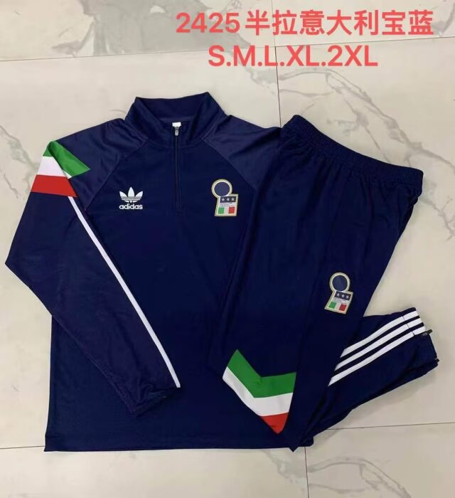 2024/25 Italy Royal Blue Soccer Tracksuit Uniform-815