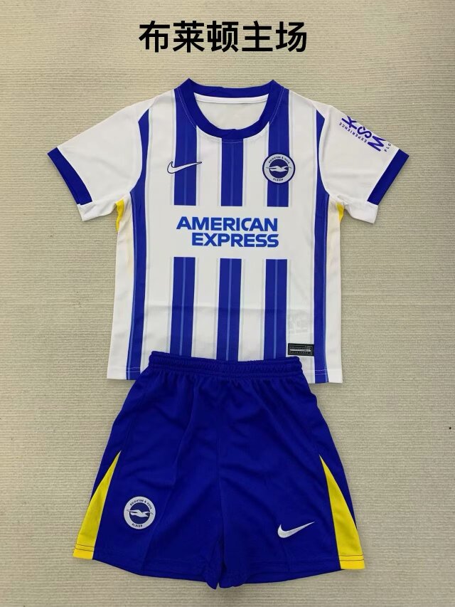 2024/25 Brighton & Hove Albion Home Blue & White Soccer Uniform-208