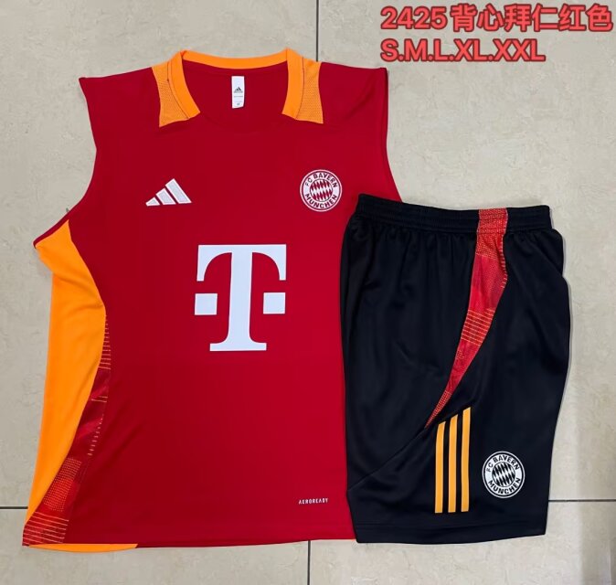 2024/25 Bayern München Red Shorts-Sleeve Thailand Soccer Uniform-815