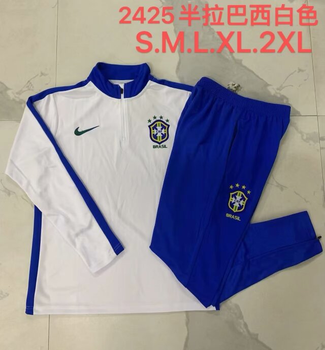 2024/25 Brazil White Thailand Soccer Uniform-815