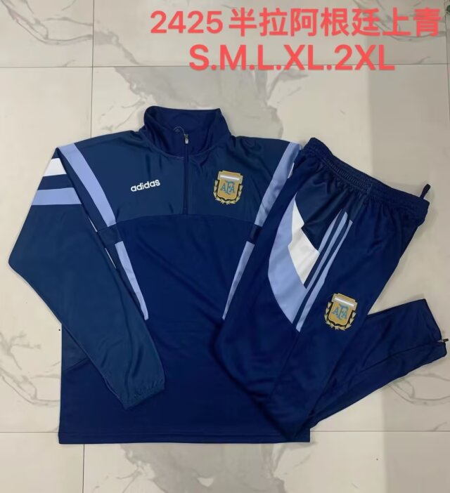 2024/25 Argentina Cyan Thailand Soccer Tracksuit Uniform-815