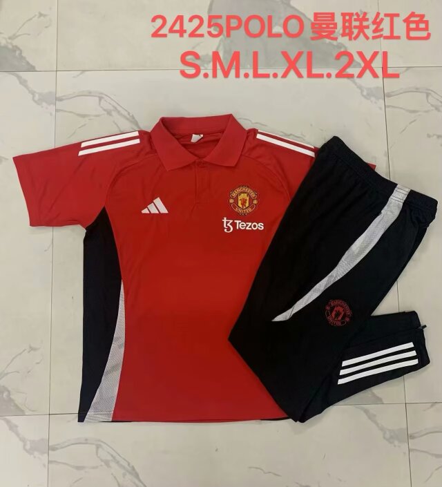 2024/25 Manchester United Red Thailand Polo Uniform-815