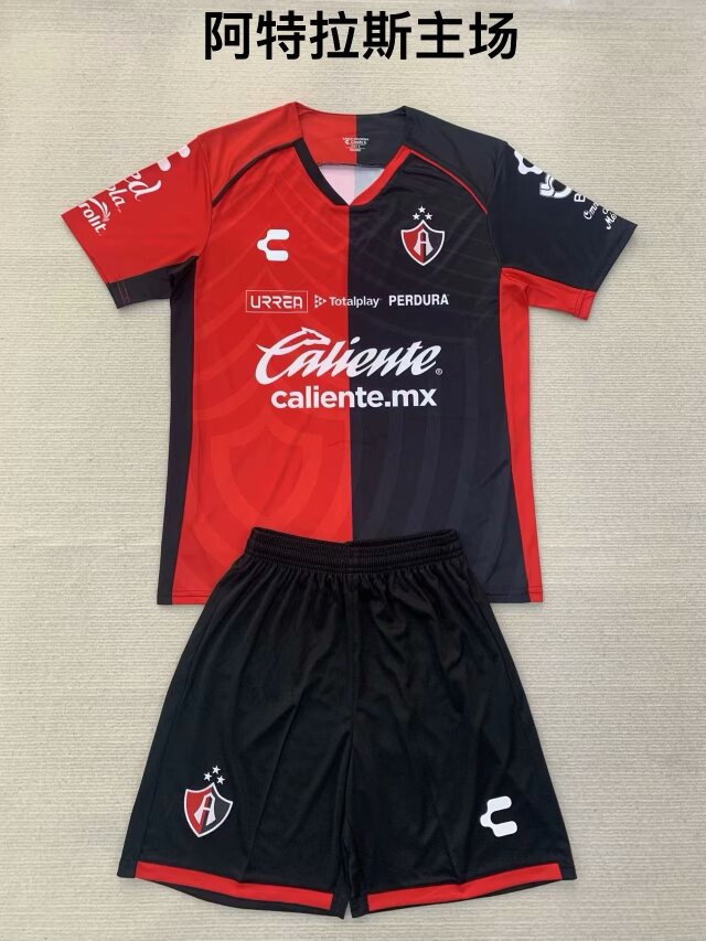 Kids 2024/25 Atlas FC Home Red & Black Kids/Youth Soccer Uniform-208