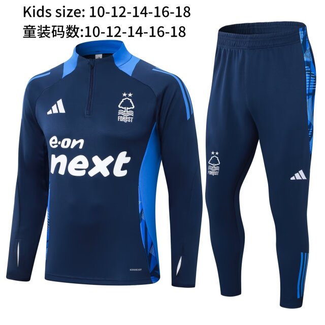 Kids 2024/25 Nottingham Forest Royal Blue Kids/Youth Soccer Tracksuit Uniform-411