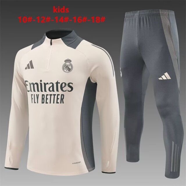 Kids 2024/25 Real Madrid Apricot Kids/Youth Soccer Tracksuit Uniform-801