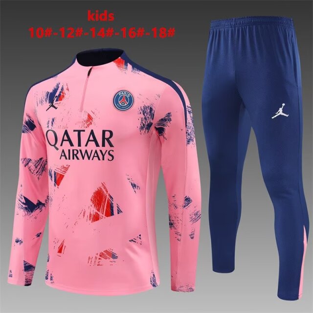 Kids 2024/25 Paris SG Pink Kids/Youth Thailand Soccer Uniform-801