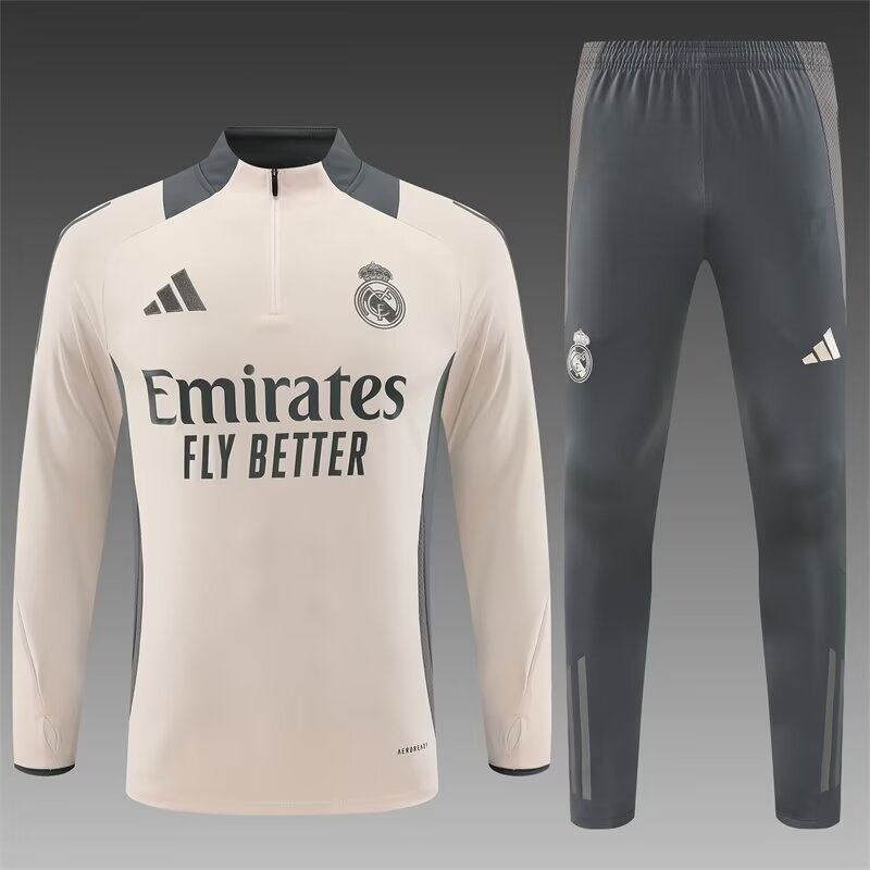 2024/25 Real Madrid Apricot Soccer Tracksuit Uniform-801