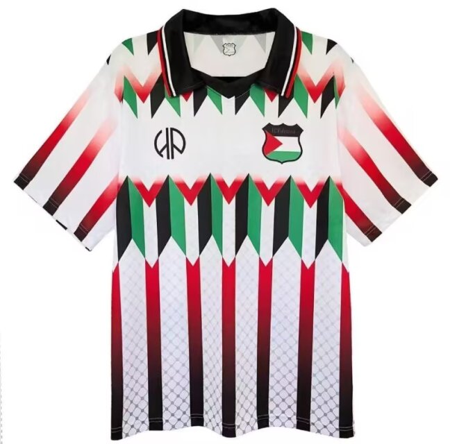 Retro Version Palestine White & Green & Red Thailand Soccer Jersey AAA-38