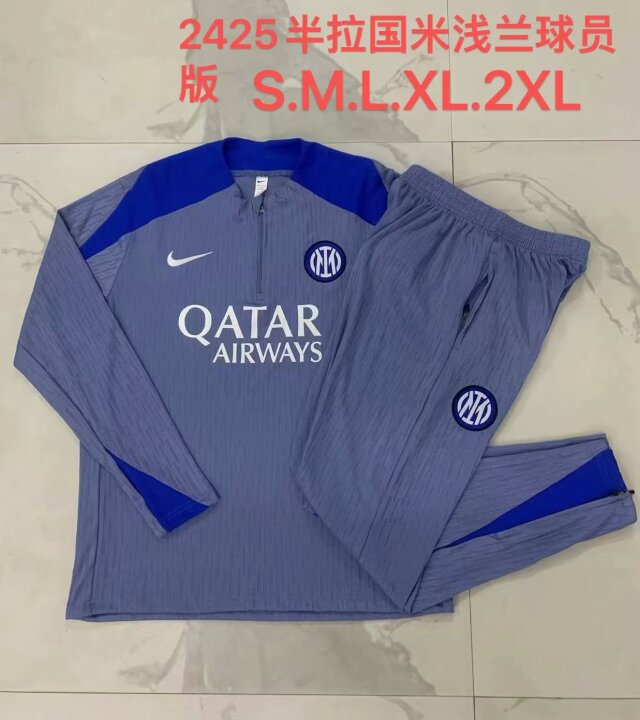 Player Version 2024/25 Inter Milan Light Blue Thailand Soccer Tracksuit Uniform-815