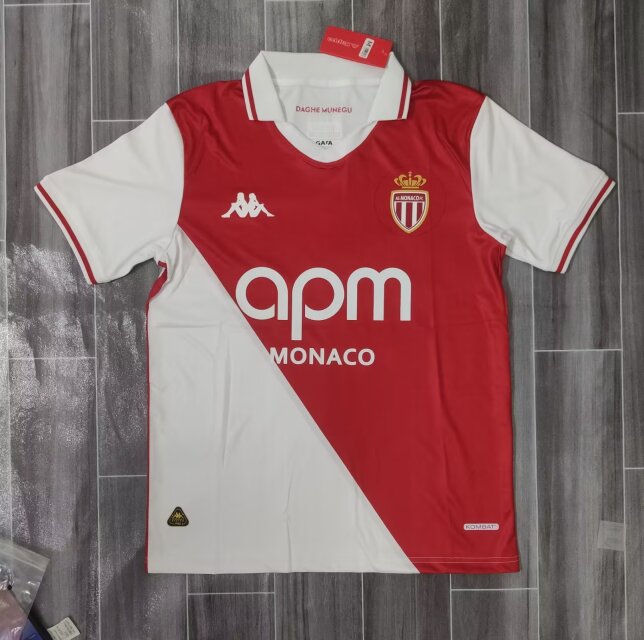 2024/25 Monaco Home Red & White Thailand Soccer Jersey AAA-JM