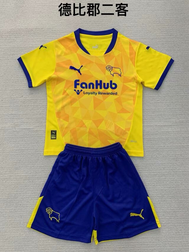 2024/25 Derby County 2nd Away Yellow Soccer Uniform-208