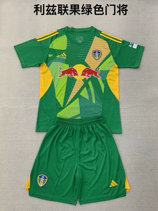 Kids 2024/25 Leeds United Goalkeeper Green Kids/Youth Thailand Soccer Uniform-208