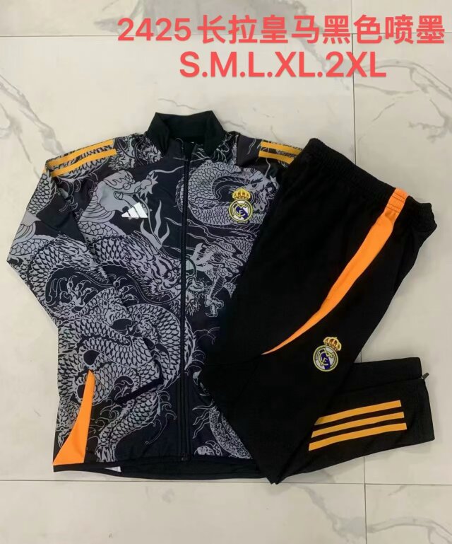 2024/25 Real Madrid Black & Gray Thailand Jacket Uniform-815