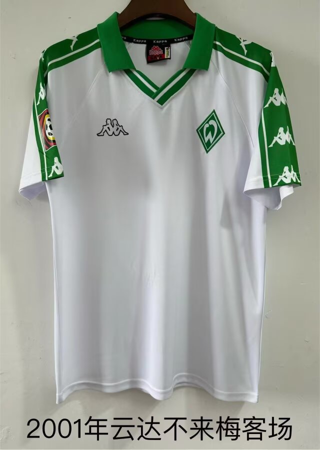 1993 Retro Version SV Werder Bremen Away White Soccer Jersey AAA-709