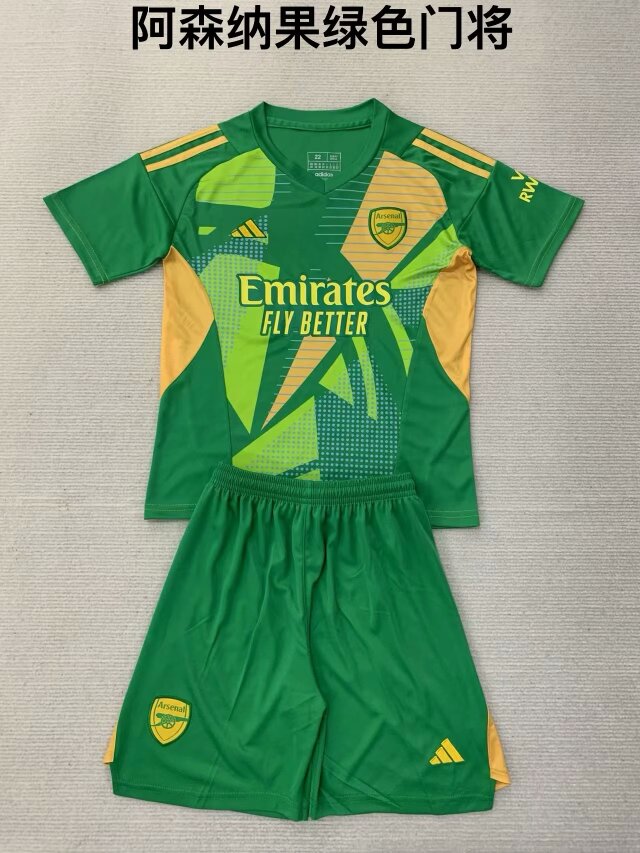 Kids 2024/25 Arsenal Goalkepeer Fruit Green Kids/Youth Soccer Uniform-208