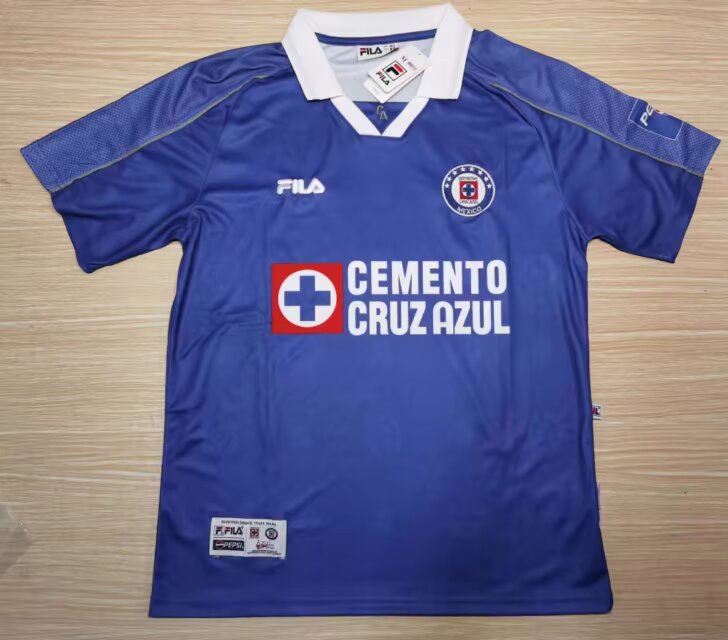 02 Retro Version Cruz Azul Home Blue Thailand Soccer Jersey AAA-912