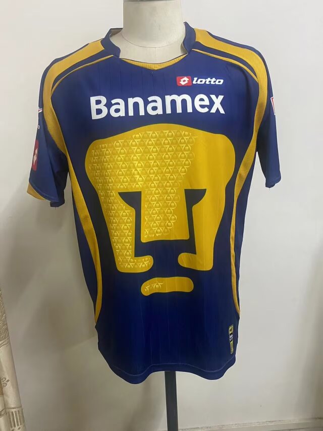 Player Retro Version 08 Pumas UNAM Away Yellow & Blue Thailand Soccer Jersey AAA-912