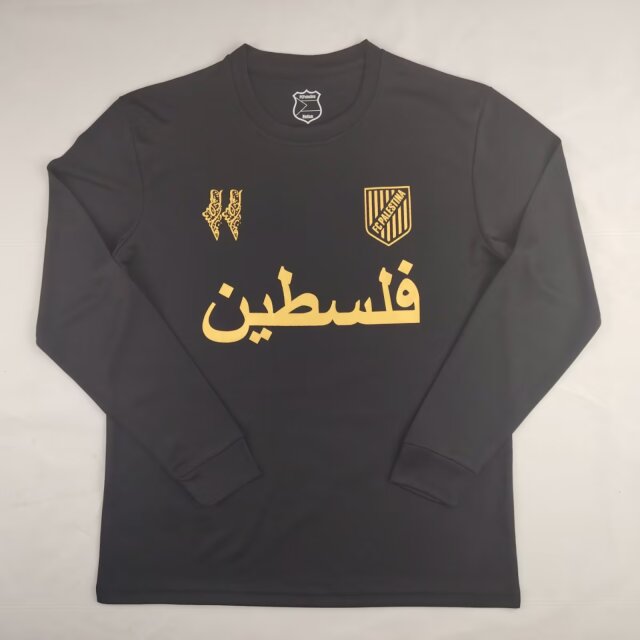 2024/25 Commemorative Version Palestine Black Gold Thailand LS Soccer Jersey-38