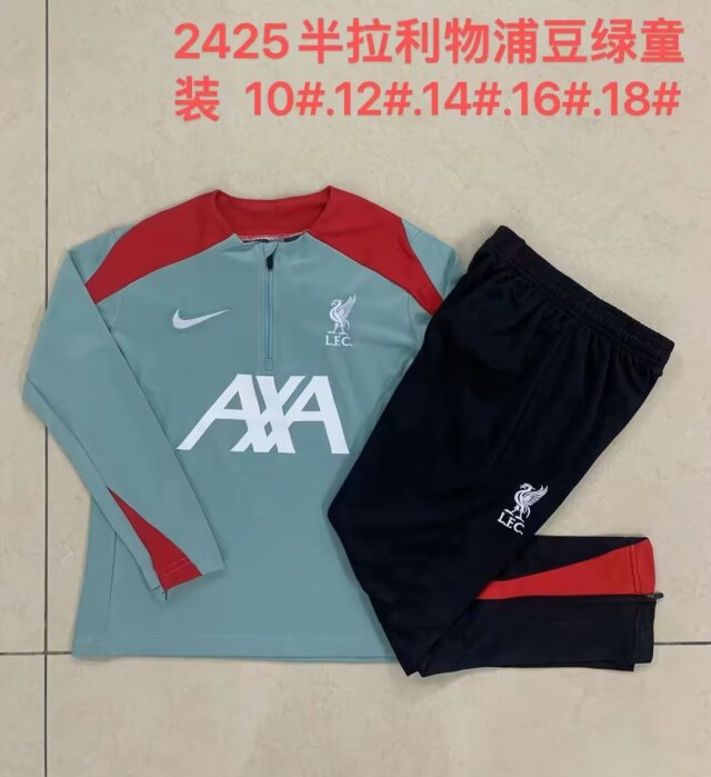 Kids 2024/25 Liverpool Bean Green Kids/Youth Soccer Tracksuit-815