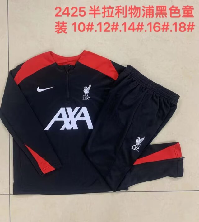 Kids 2024/25 Liverpool Black Kids/Youth Soccer Tracksuit-815