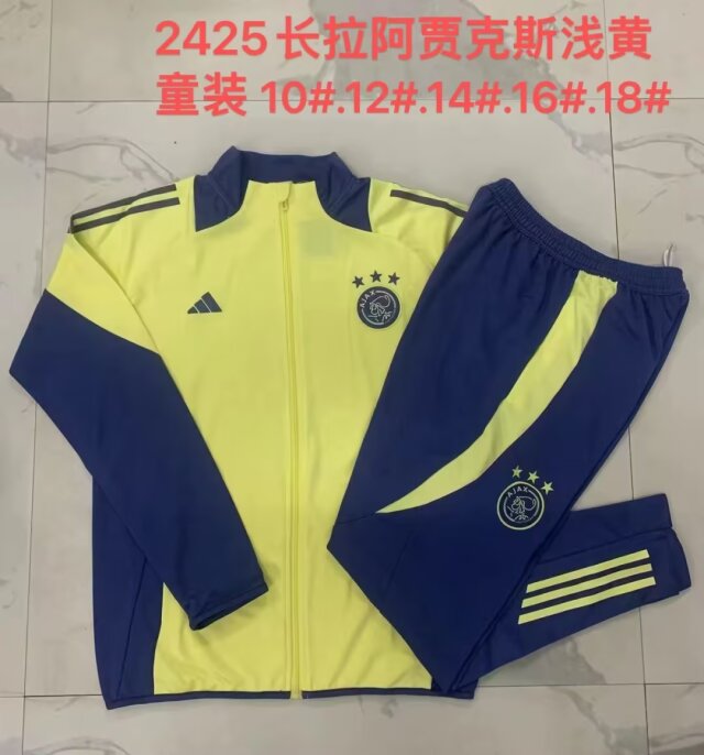 Kids 2024/2025 Ajax Light Yellow Kids/Youth Jacket Uniform-815