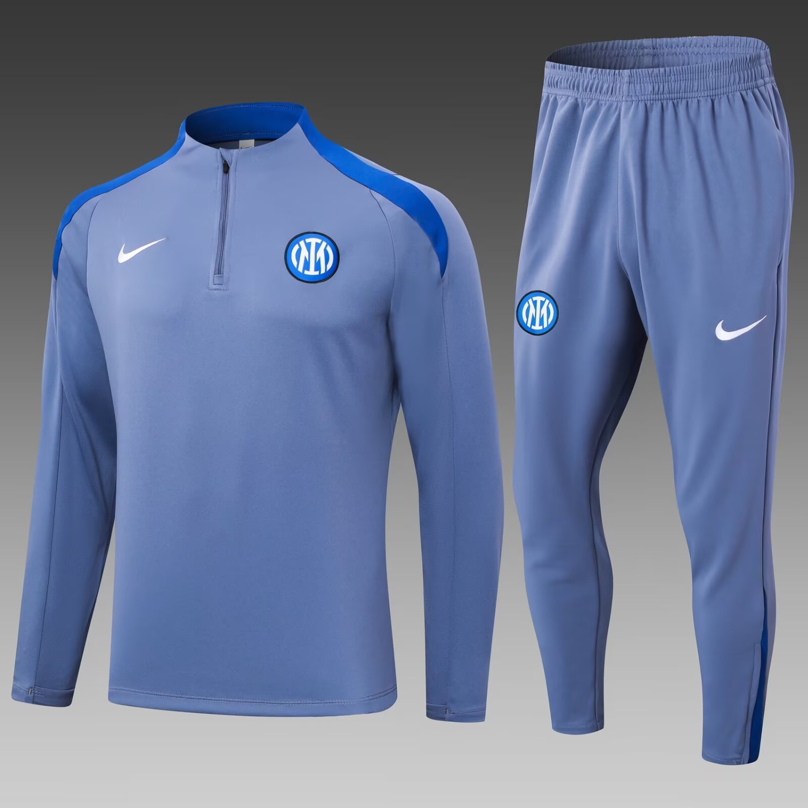 2024/25 Inter Milan Gray Blue Thailand Soccer Tracksuit Uniform-411