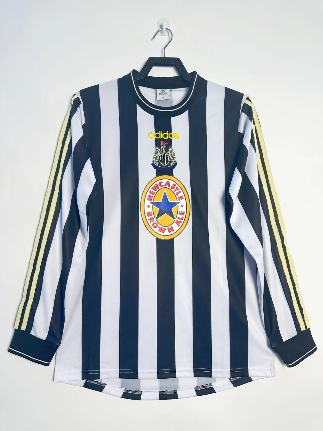 97-99 Retro Version Newcastle United Black & White LS Thailand Soccer Jersey AAA--311