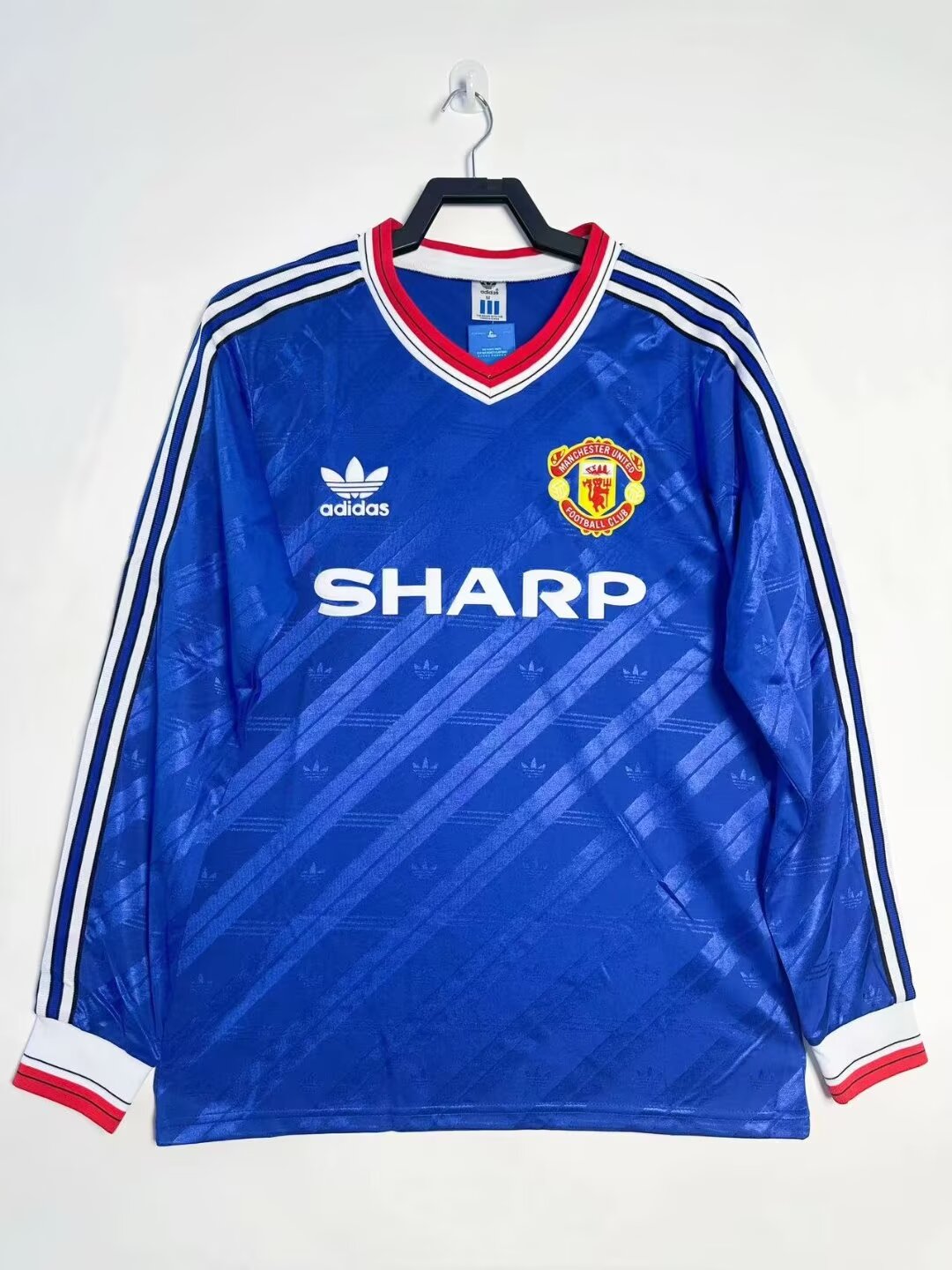 86-88 Retro Version Manchester United Blue LS Thailand Soccer Jersey AAA-311