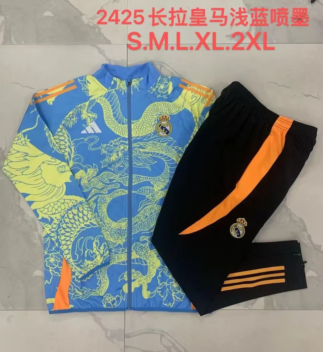 2024/25 Real Madrid Light Blue Thailand Jacket Uniform-815