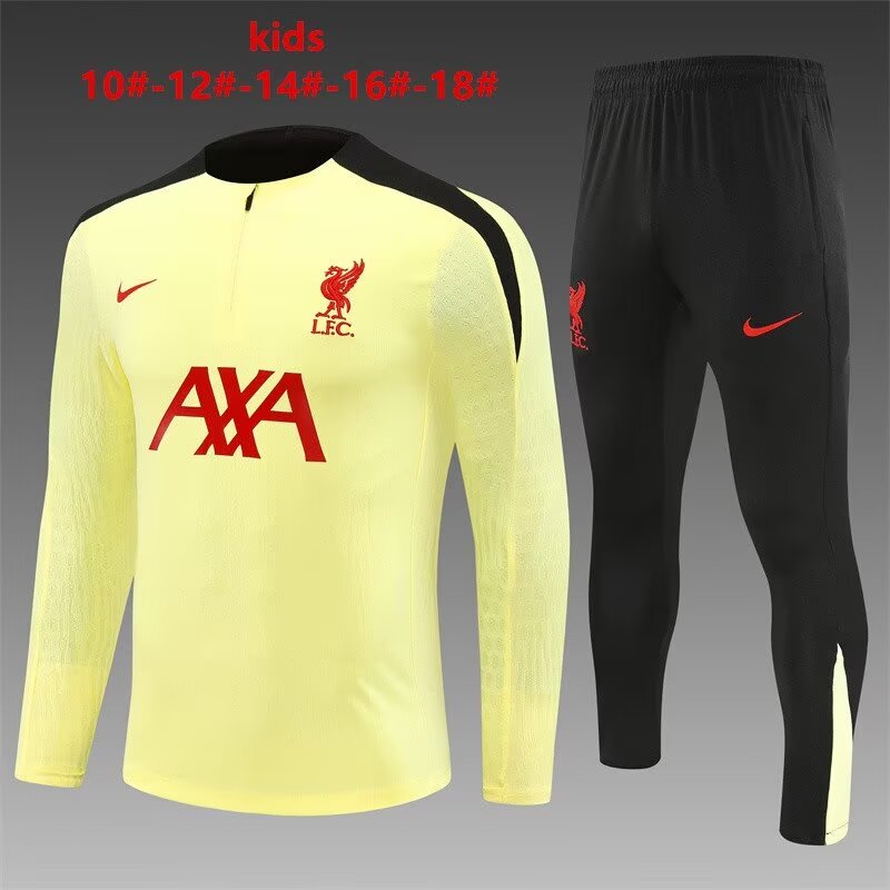 Player Version 2024/25 Liverpool Yellow Kids/Youth Soccer Tracksuit-801