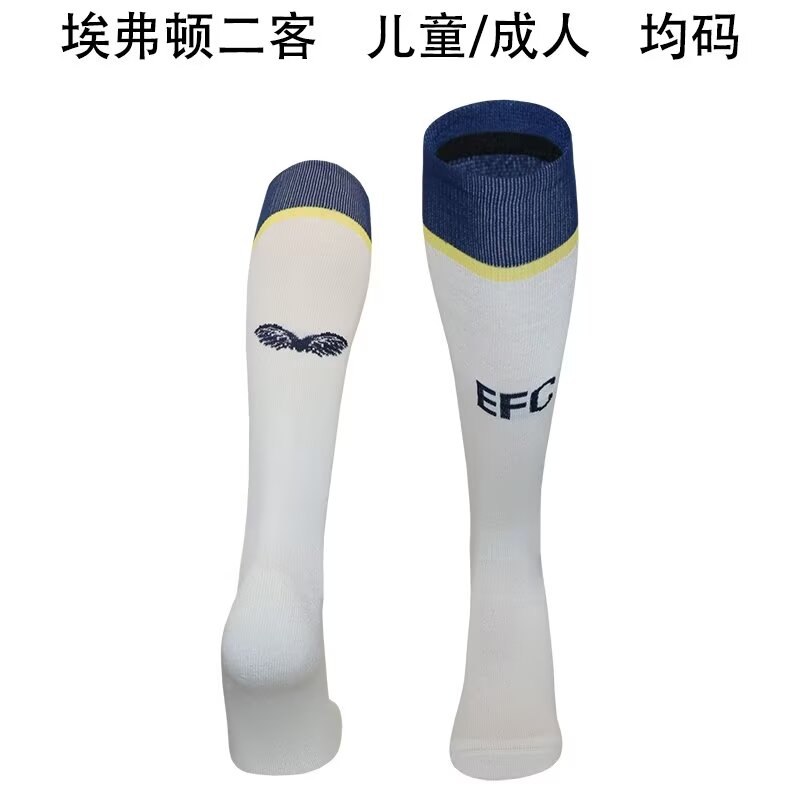 2024/25 Everton 2nd Away White Adult/Kids Thailand Soccer Socks