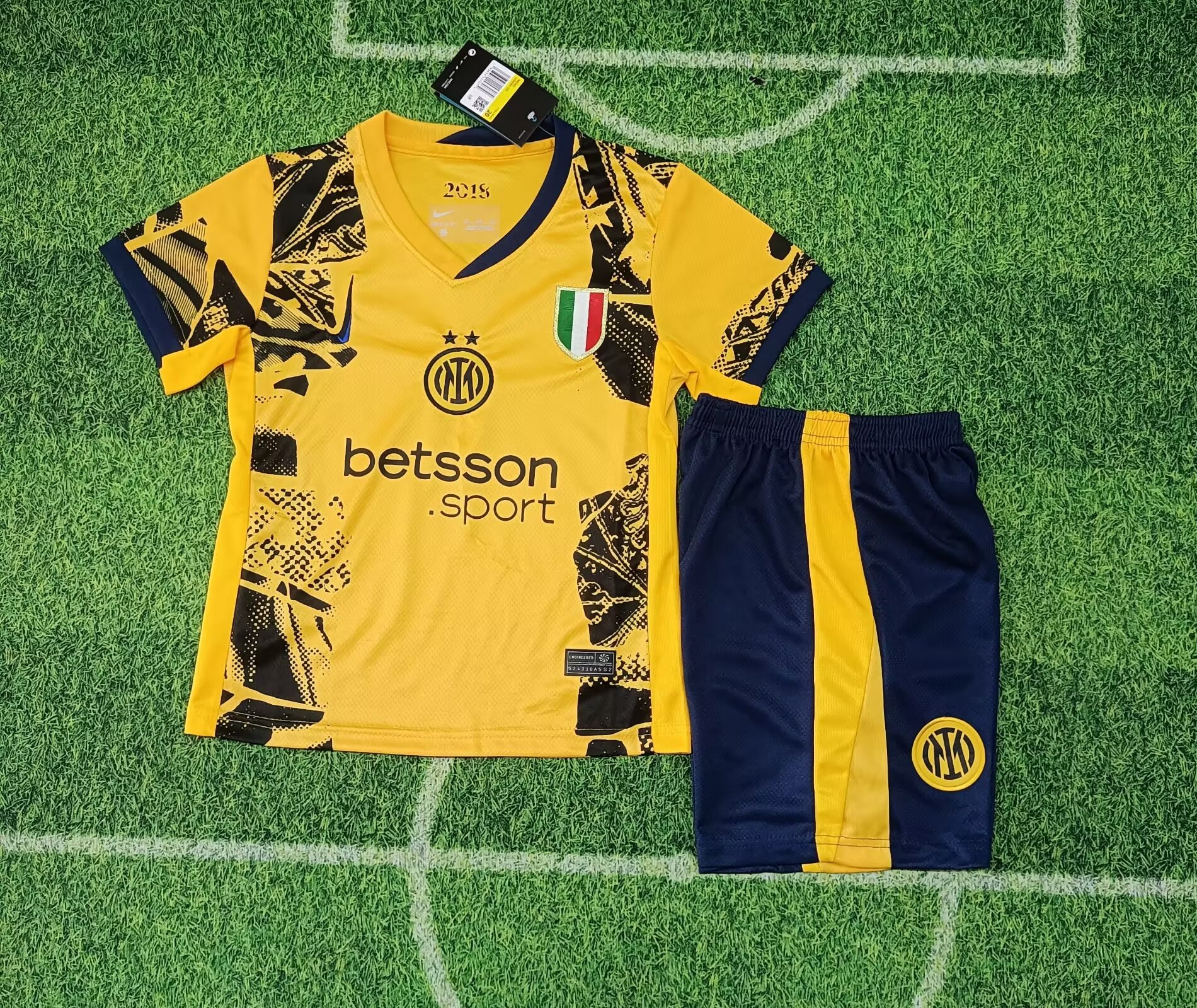 Kids 2024/25 Inter Milan 2nd Away Yellow Kids/Youth Soccer Uniform-123