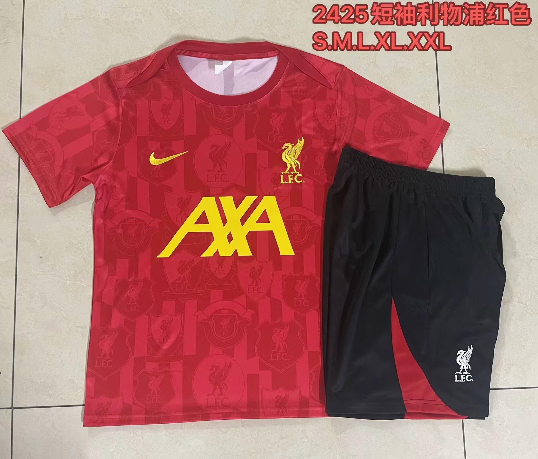 2024/25 Liverpool Red Shorts-Sleeve Soccer Tracksuit Uniform-815