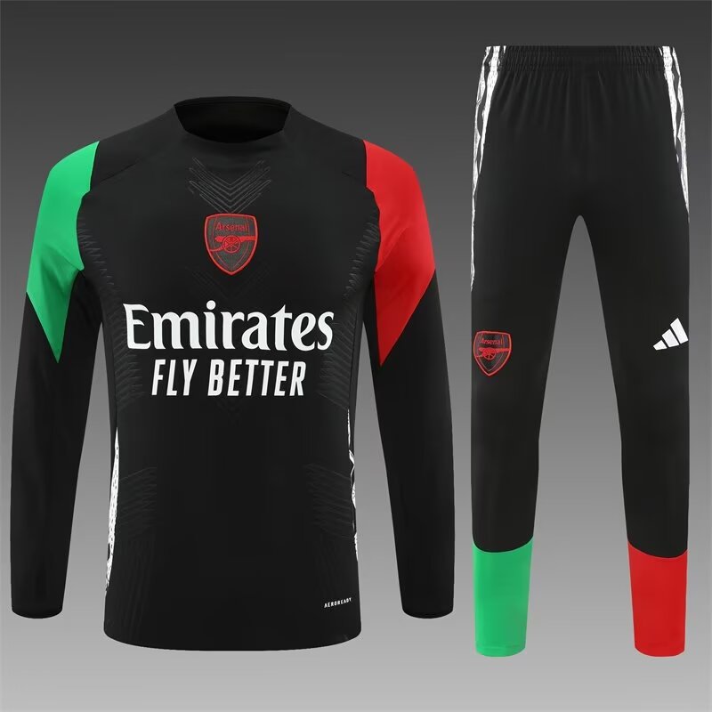 Player Version 2024/25 Arsenal Black Soccer Tracksuit Uniform-801