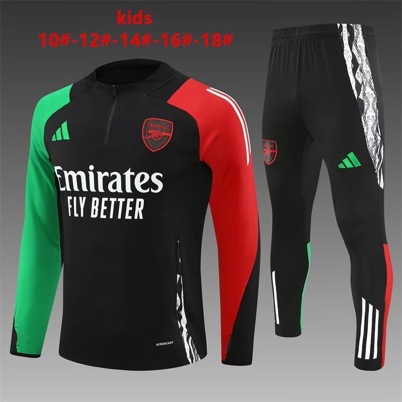 Kids 2024/25 Arsenal Black Kids/Youth Soccer Tracksuit Uniform-411/801/815