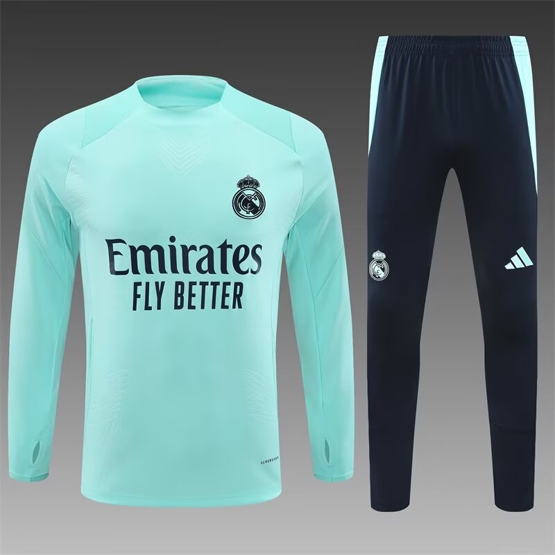 Player Version 2024/25 Real Madrid Lake Blue Soccer Tracksuit Uniform-801