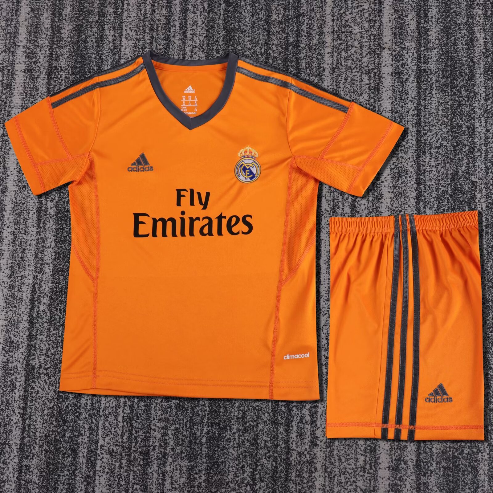 Kids 13-14 Retro Version Real Madrid Away Orange Kids/Youth Soccer Uniform-811