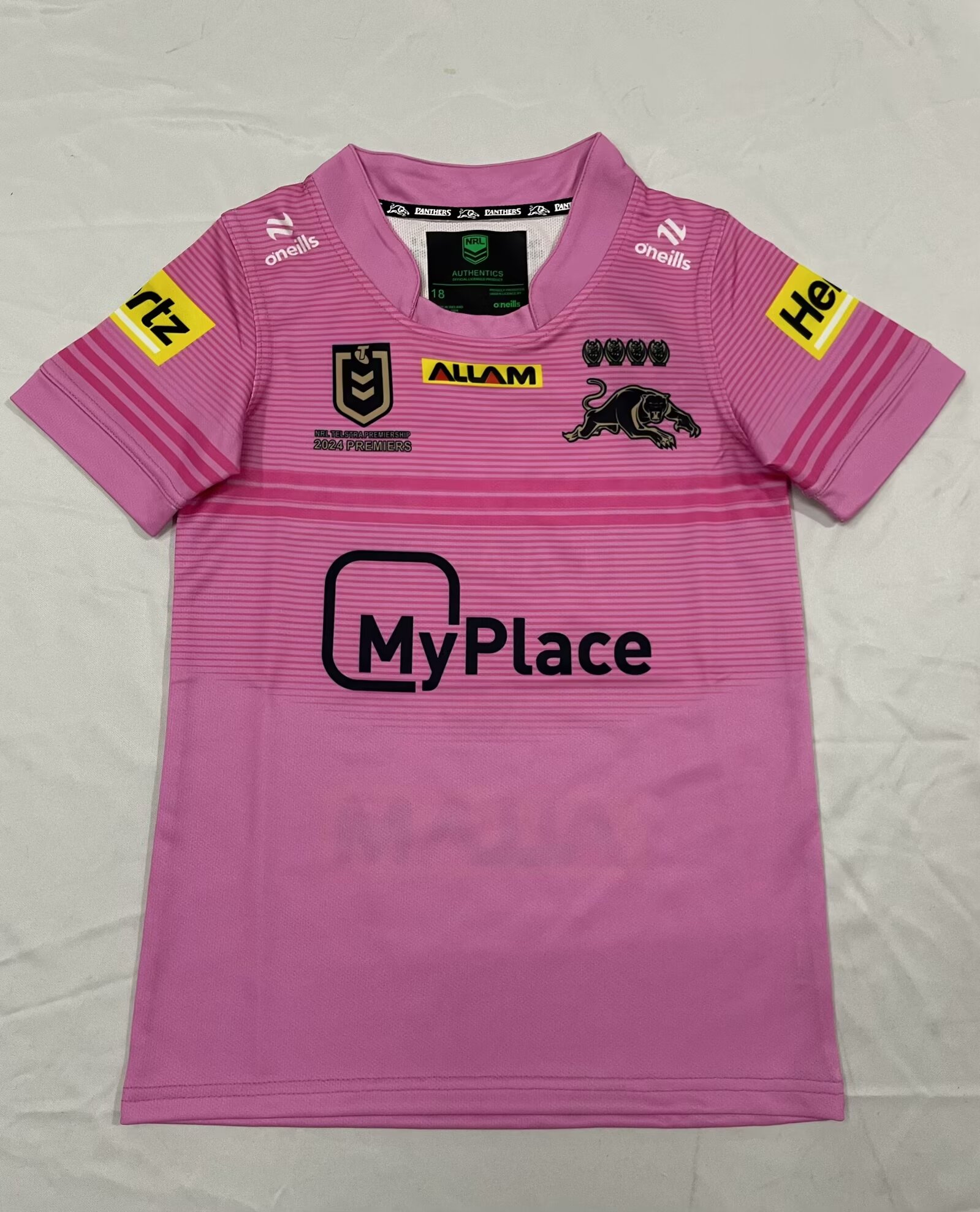 Kids 2024 Champion Version Lions Pink Thailand Rugby Shirts-805