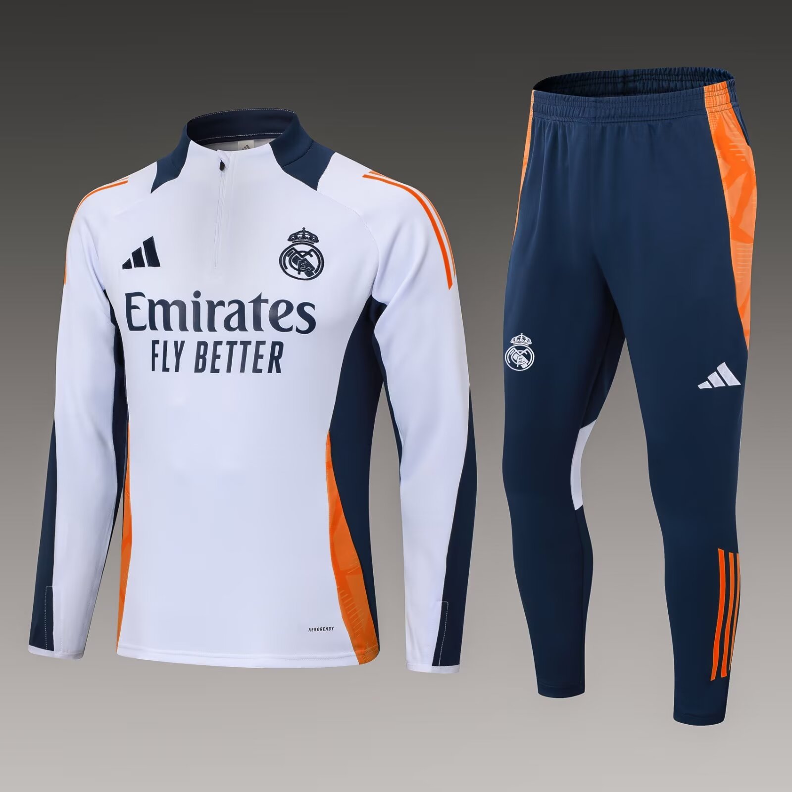 2024/25 Real Madrid White Soccer Tracksuit Uniform-815