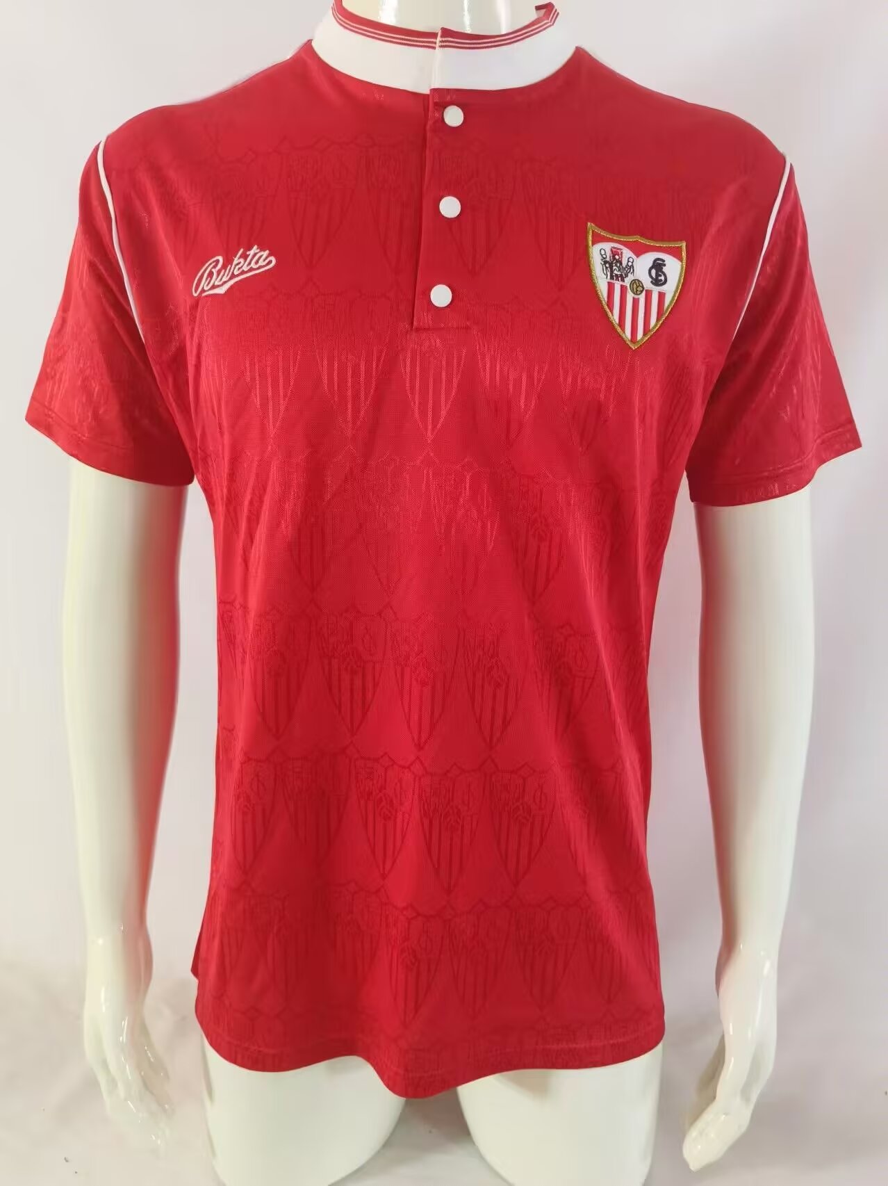 91/92 Retro Version Sevilla FC Away Red Thailand Soccer Jersey AAA-503