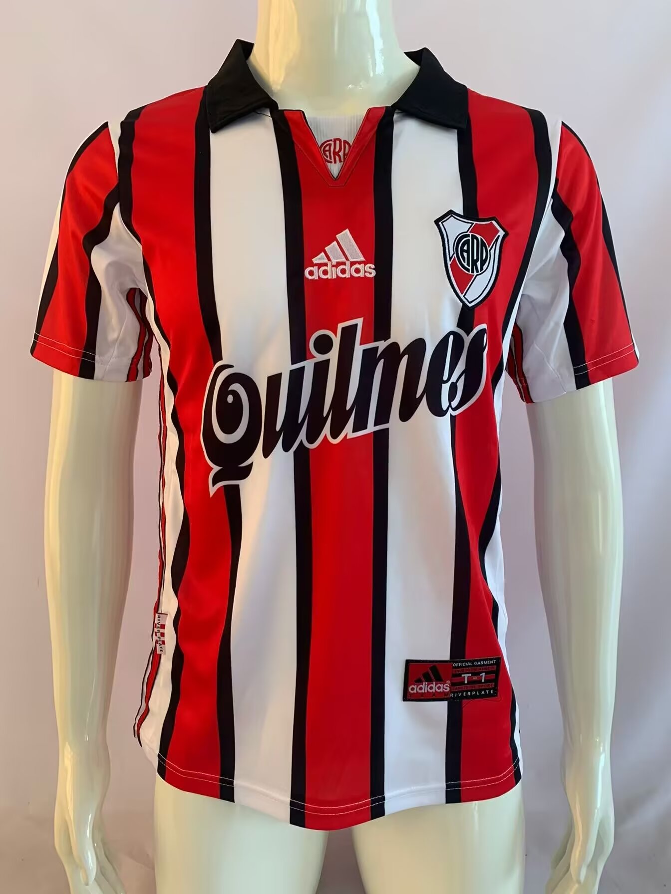 99-00 CA River Plate 3nd Away Red & White Thailand Soccer Jersey AAA-503