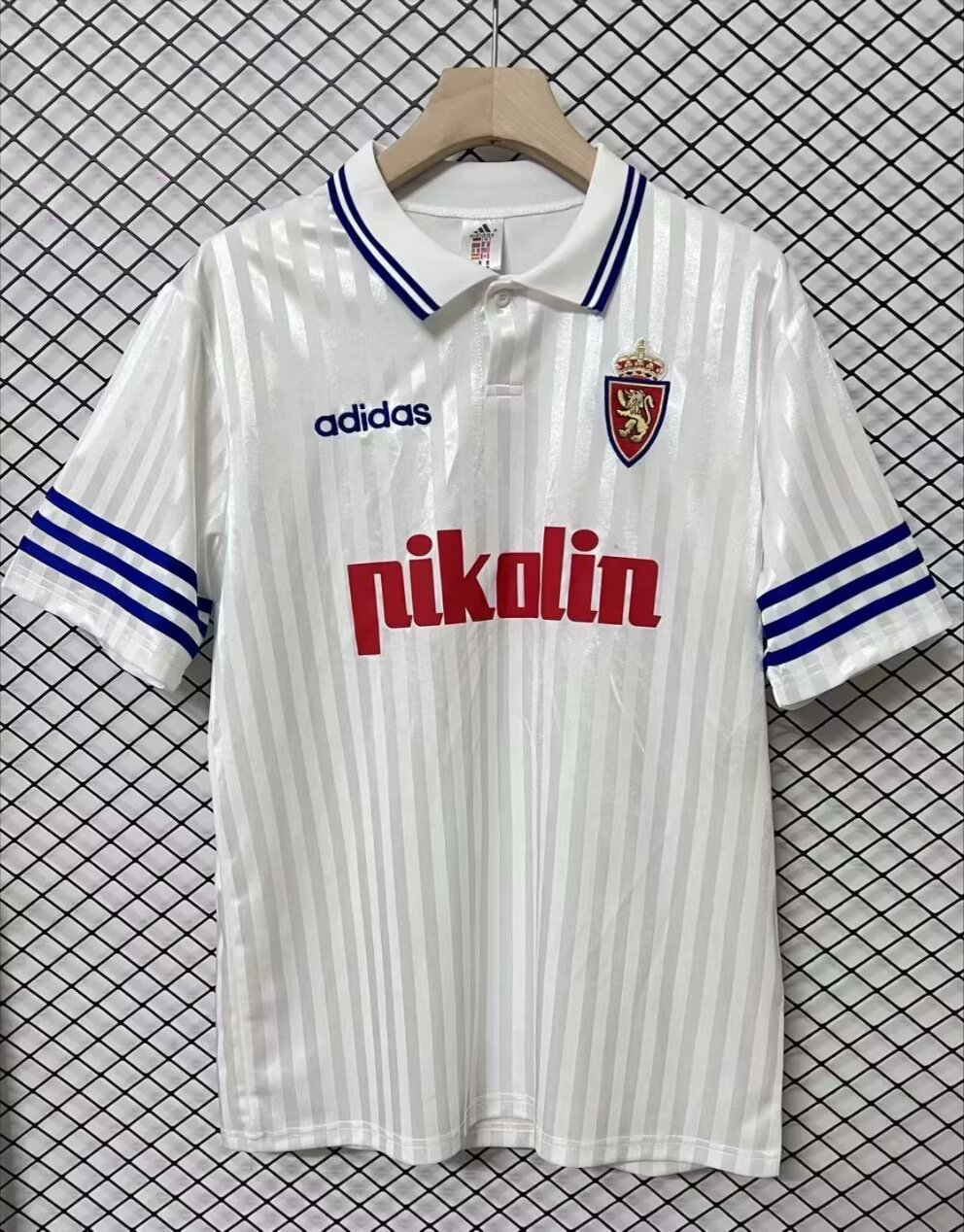 95/96 Retro Version Real Zaragoza Home White Thailand Soccer Jersey AAA-95