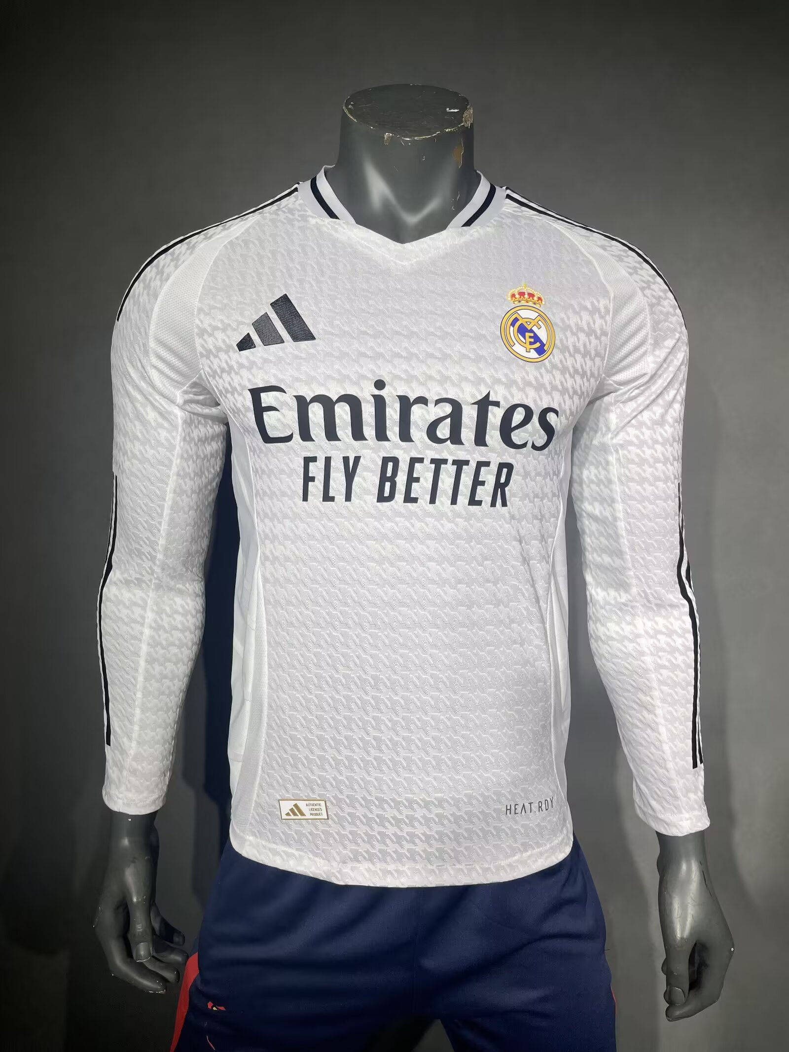 Player Version 2024/25 Real Madrid Home White LS Thailand Soccer Jersey AAA-703/210/888