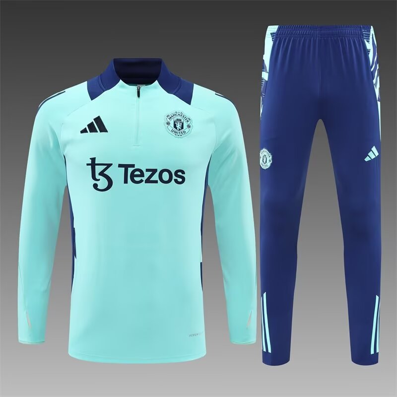 2024/25 Manchester United LakeBblue Thailand Tracksuit Uniform-801/815