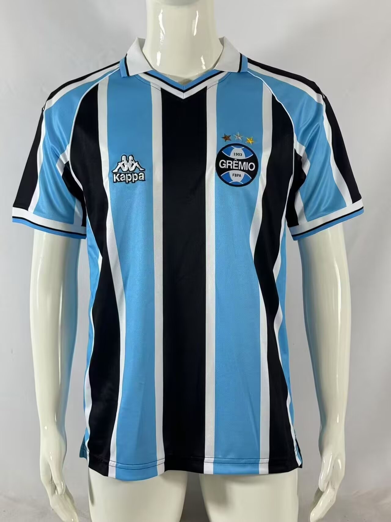 00/01 Retro Vrersion Grêmio FBPA Home Blue & Black Thailand Soccer Jersey AAA-503