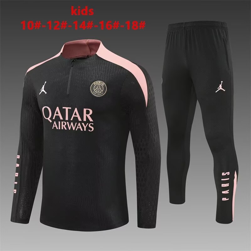 Player Version Kids 2024/25 Paris SG Black Kids/Youth Thailand Soccer Uniform-801