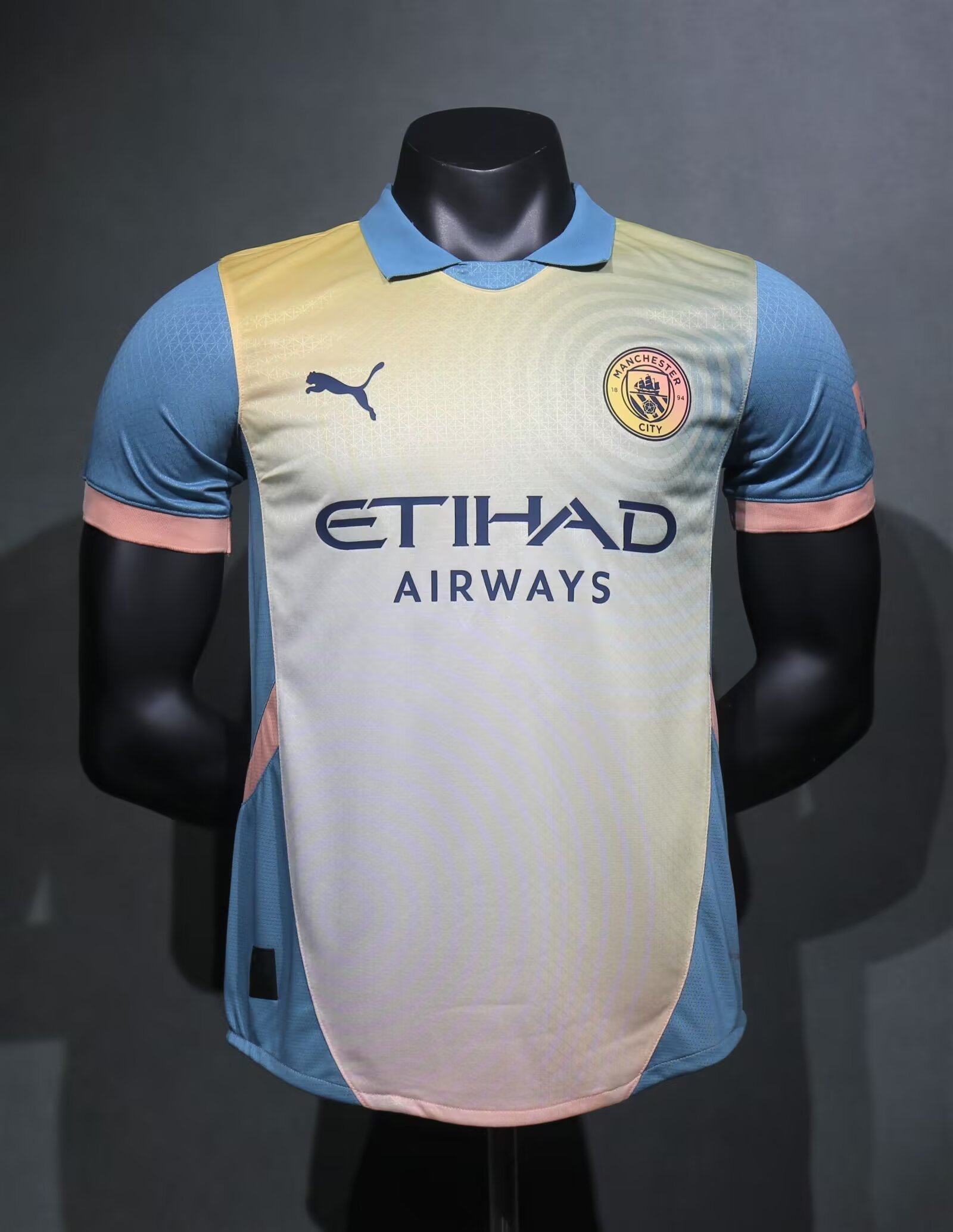 Player Special Version 2024/25 Manchester City 3nd Away Blue & Yellow Thailand Soccer Jerseys AAA-703/308/MY